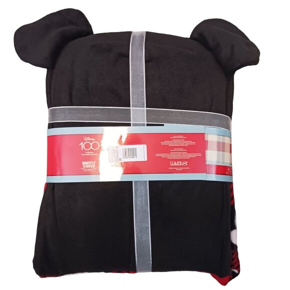 NEW Disney 100 Mickey Hooded Adult Zippered Onsie, Red & Black Checkered Size S - Picture 4 of 9